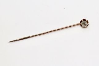 A Fine Antique Victorian 9ct Rose Gold 0.  23ct Old Cut Diamond Stickpin 14378