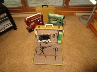 Singer Sewing Machine 301a Long Bed Mauve Case Feet Accessories 1953 Vgc