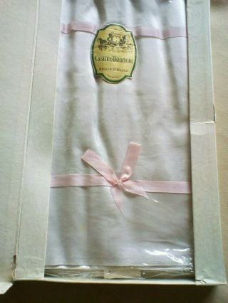 Vintage Irish Linen Ivory Damask Tablecloth Boxed 52 " X 52 "