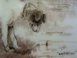 Antique 1888 miniature oil portrait of Jack Russell Terrier initialed C A P 4
