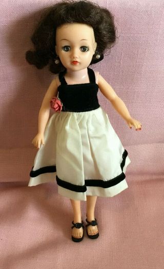 Vintage 1950 " S Ideal Little Miss Revlon Brunette Doll 10 1/2 "