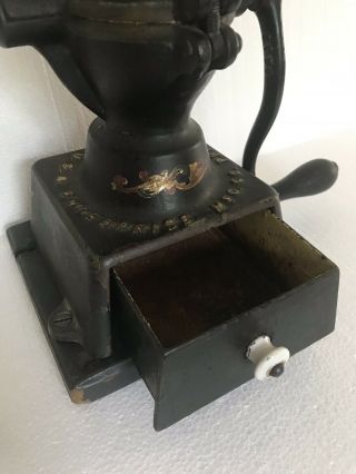 Antique Enterprise Mfg Co No.  1 Cast Iron Coffee Grinder Mill 1870 ' s Phila PA 3