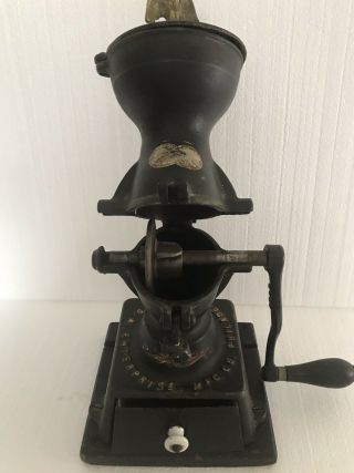 Antique Enterprise Mfg Co No.  1 Cast Iron Coffee Grinder Mill 1870 ' s Phila PA 6