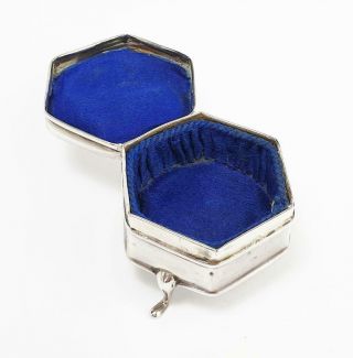 Antique Sterling Silver Hexagonal Ring / Trinket Box Birmingham 1911
