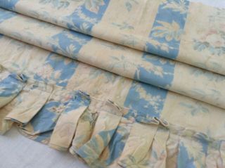 Vintage French Floral Stripe Printed Cotton/linin Fabric Curtain Shabby Chic