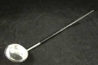 Antique English Geo Iv Sterling Silver Ladle W/carved Handle.  10”.  C.  1820’s.