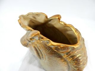 Large Vintage STANGL Art Pottery Antique Gold Horse Head Vase 4
