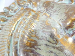 Large Vintage STANGL Art Pottery Antique Gold Horse Head Vase 8