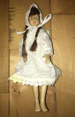 Handmade Vintage Antique Wood Wooden Doll Jointed 13 " Painted Clotthing