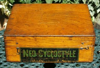 Antique Vintage Wooden Empty Box Storage Display Box Neo Cyclostyle Advertising