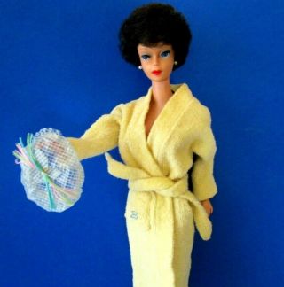 Vintage Barbie 988 Singing In The Shower (1961) Terry Robe With Tie & Shower Cap