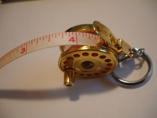 Vintage Brass Fly Fishing Reel Key Chain Tape Measure 3