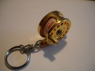 Vintage Brass Fly Fishing Reel Key Chain Tape Measure 4