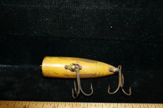 Vintage Heddon Chugger Spook - Perch - 3 inch Yellow Black Red 2