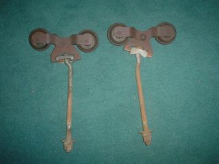 Antique Farm Barn Door Mounting Double Rollers,  Support Bolts