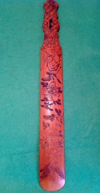 Vintage Large Hand Carved Wooden Oriental Page Turner / Letter Opener 45cm Long