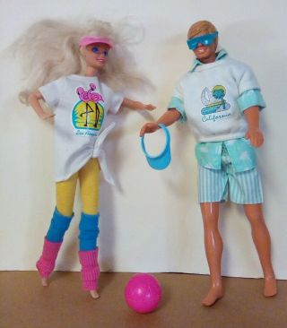 2 Vintage 1987 Barbie California Dream Fashions 4464 & 4469 Barbie Ken Clothes