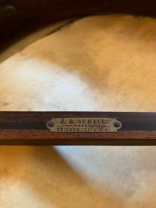 Vintage J.  B.  Schall Banjo.  Frame in,  however needs to be restored 2