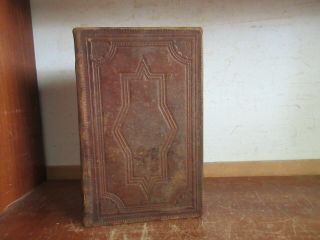 Antique Bible Full Leather Book 1861 Old / Testaments Fine Binding Civil War