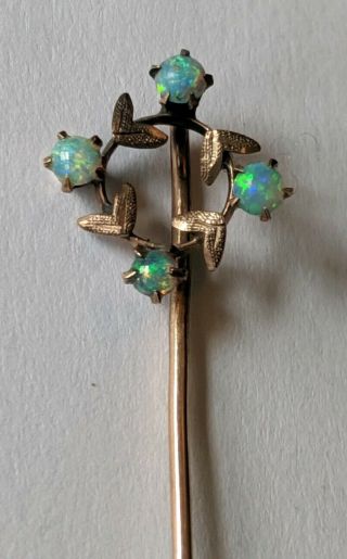 Antique Victorian 10k Solid Gold Opal Stick Pin