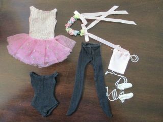 Barbie Vintage Skipper Fashion Doll Outfit Ballet Class 1905 Tutu Headband Shoe