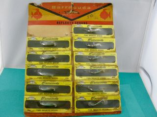 Vintage Barracuda Reflector Spoons Dealer Card - Size 000 - St.  Pete,  Florida