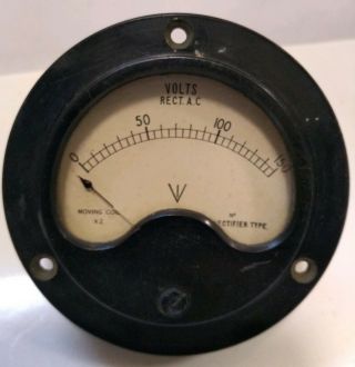 Vintage British Army Volt Gauge - Crows Foot Steampunk Meter Amps Volts Electric
