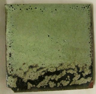 Antique Signed Grueby Art Pottery Sea Foam Green Tile