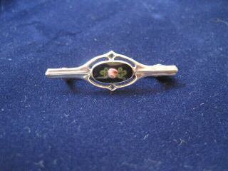 Charles Horner Solid Silver Brooch With Enamel Centre,  Fully Hallmarked