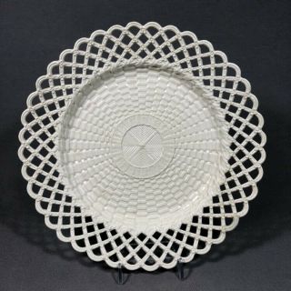 18th Century Staffordshire Salt Glaze Plate Basketweave
