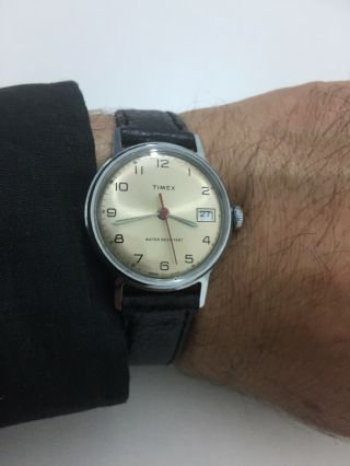 Vintage Timex Mechanical Men Wristwatch Made In Great Britain 1975