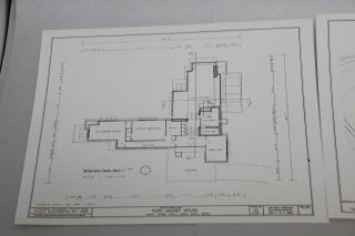 Vtg Frank Lloyd Wright House Plans Pope - Leighey House Measured Drawings