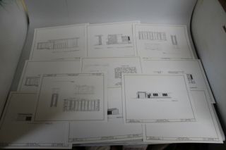 Vtg FRANK LLOYD WRIGHT House Plans POPE - LEIGHEY HOUSE Measured Drawings 5
