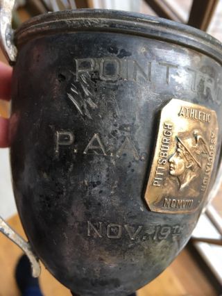 Antique Pittsburgh Athletic Assoc 1920 Silver Loving Cup Point Trophy 5