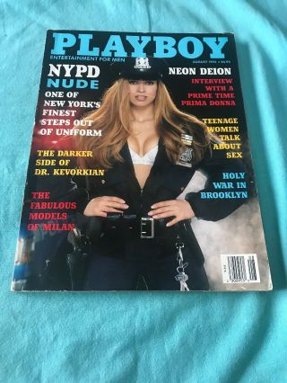 Playboy - August,  1994 Back Issue,  Nypd Nude,  Nyc,  York City,  Police,  Cops