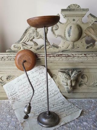 Antique French Chic Art - Deco Wooden & Metal Hat Stands / Porte Chapeaux Stands