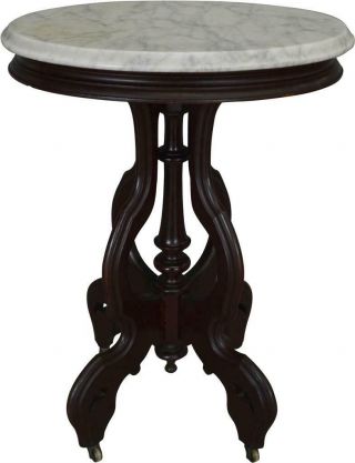 17484 Victorian Oval Marble Top Nightstand