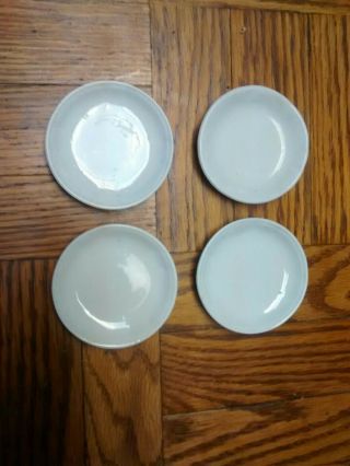 4 Antique American White Ironstone Butter Pats J&g Meakin Hanley England 2 7/8 "