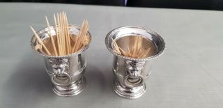 A Elegant Vintage Silver Plated Cocktail Stick Holders.  very ornate. 2