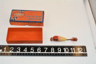 Old Early Wooden Glass Eye Shakespeare Little Joe Lure And Box Awesome Hardware