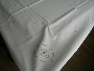 VINTAGE LINEN TABLECLOTH just washed to freshen it up,  12 napkins 4