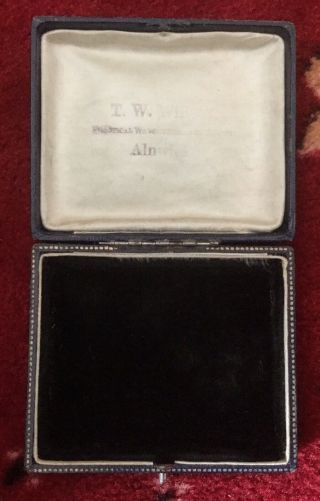Antique Jewellery Box,  Blue Leather,  Empty,  T.  W Wilcox Alnwick,  Pocket Watch?