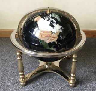 Black Large Semi Precious Stone Globe - Quite Rare Colour 5