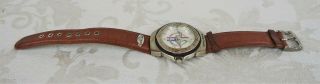 Vintage Jewelry Wrist Watch Officially Licensed Ford Mustang Leather Band 6
