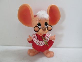 Vintage Royal Industries Ms.  Claus Mouse Doll Vinyl 10 " 1970
