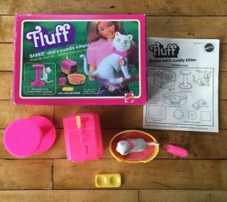Vintage Fluff Barbie Doll’s Pretty Kitty Playset Mattel 1982 Complete