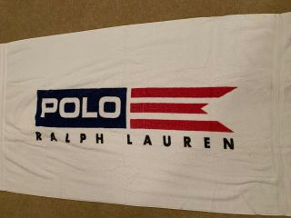 Vintage Polo Sport Ralph Lauren Beach Towel American Flag