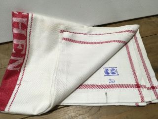 Ww2 Cc41 Utility 1940s Irish Linen Striped Tea Towel