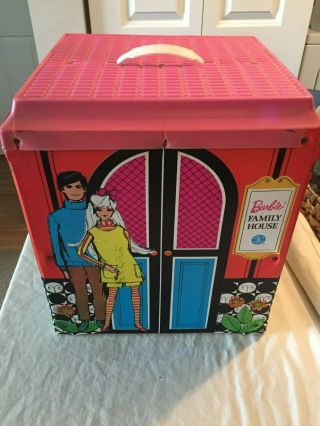 Vintage 1968 Mattel Barbie Family House Playset W/ Furniture Fold N Go