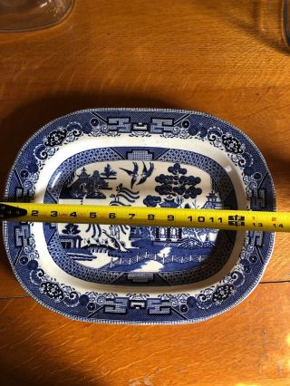 Antique Blue Willow Platter Buffalo Pottery Semi - Vitreous 12 " Platter